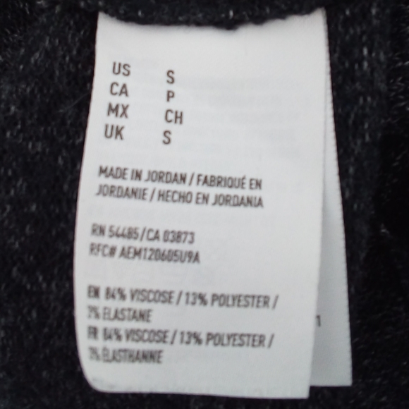 AEO Soft & Sexy Plush Dark Gray Exposed Hi-Low Hem Viscose Blend LS Top S - Picture 8 of 10